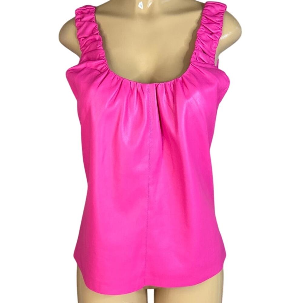 Dolce Cabo Freida Faux Leather Tank Top Hot Pink Size Medium NWT